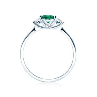 White Gold Rings: Emerald White Gold Rings: Emerald