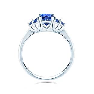 Blue Sapphire Rings: White Gold Blue Sapphire Rings: White Gold