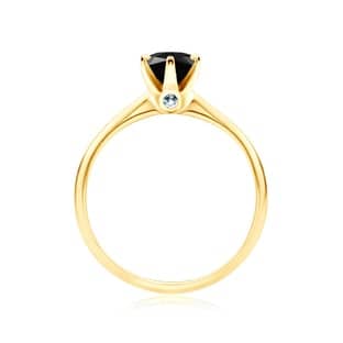 Emerald Rings: Yellow Gold Black Diamond Rings: Yellow Gold